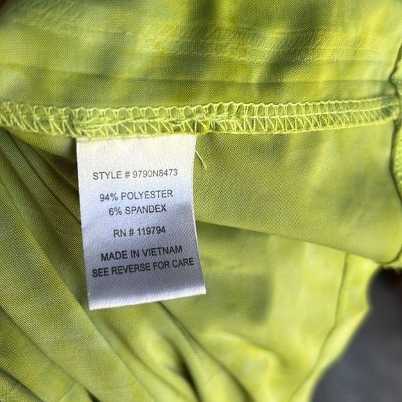 SOLD on EBay-Vintage Y2K One World Sleeveless Slinky Boho Dress V Neck Green M - Picture 9 of 10